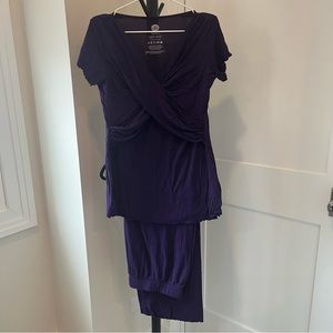 Kindred Bravely Davy Nursinng and Mayernity Pajamas in Eggplant / Size Large